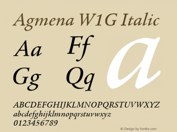 Agmena W1G Italic Version 1.00图片样张