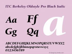 ITC Berkeley Oldstyle Pro Black Italic Version 1.00 Build 1000图片样张