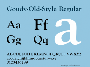 Goudy-Old-Style Regular Converted from e:\aff07\GOUDY-OL.FF1 by ALLTYPE图片样张