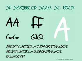 SF Scribbled Sans SC Bold ver 1.0; 1999. Freeware for non-commercial use.图片样张