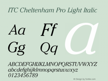 CheltenhamPro-LightItalic Version 1.000 Build 1000图片样张