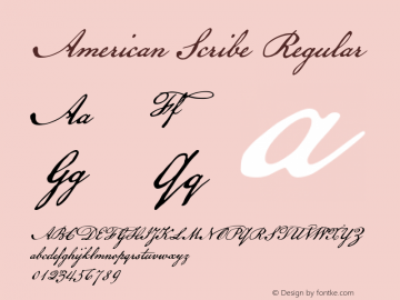American Scribe Regular Macromedia Fontographer 4.1.3 7/4/03 Font Sample