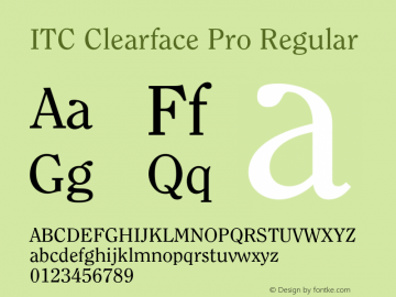 ClearfaceITCPro-Regular Version 1.000 Build 1000图片样张