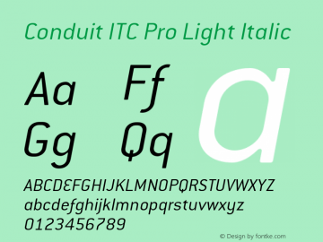 ConduitITCPro-LightItalic Version 1.10, build 5, s3图片样张