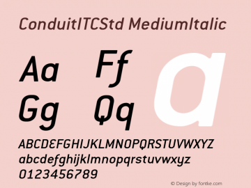 ConduitITCStd-MediumItalic Version 1.10图片样张