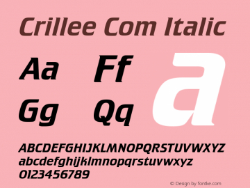 Crillee Com Italic Version 1.11图片样张