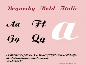 Boyarsky Bold Italic 1.0 Wed May 26 20:27:56 1993图片样张