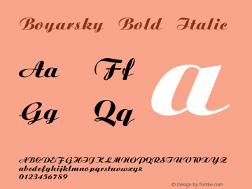 Boyarsky Bold Italic 1.0 Wed May 26 20:27:56 1993 Font Sample