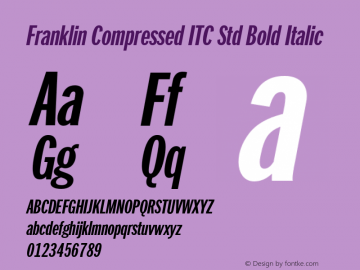 FranklinCompITCStd-BoldIta Version 1.01图片样张