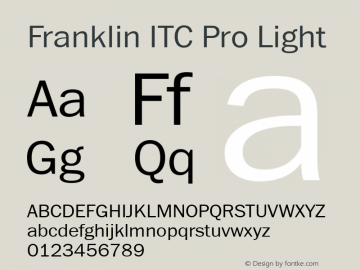 Franklin ITC Pro Light Version 1.01图片样张