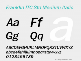 Franklin ITC Std Medium Italic Version 1.01图片样张