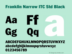 FranklinNarrowITCStd-Black Version 1.01图片样张