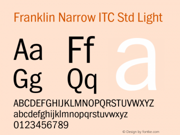 FranklinNarrowITCStd-Light Version 1.01图片样张