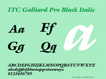 GalliardPro-BlackItalic Version 1.000 Build 1000图片样张