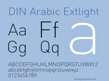 DINArabic-Extlight Version 7.504; 2015; Build 1035图片样张