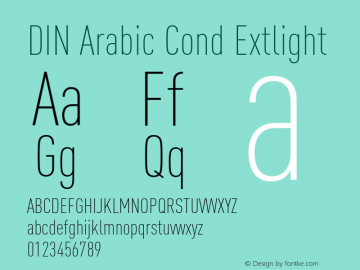 DINArabic-CondExtlight Version 7.504; 2015; Build 1034图片样张