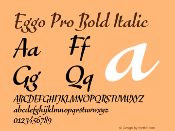 Eggo Pro Bold Italic Version 7.60图片样张