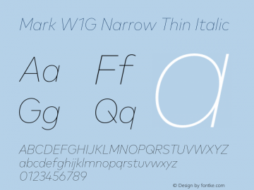 Mark W1G Narrow Thin Italic Version 1.00, build 8, g2.6.4 b1272, s3图片样张