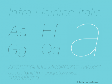 Infra Hairline Italic Version 1.00, build 10, g2.6.1 b1204, s3图片样张