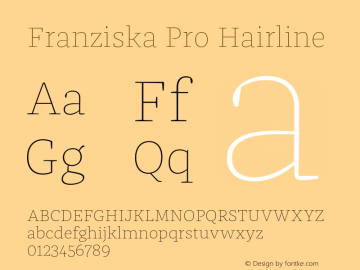 FranziskaPro-Hairline Version 7.504; 2014; Build 1021图片样张