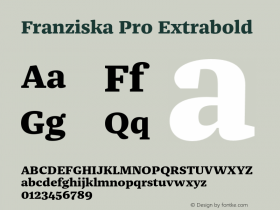 FranziskaPro-Extrabold Version 7.504; 2014; Build 1021图片样张