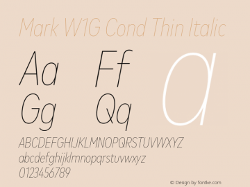 Mark W1G Cond Thin Italic Version 1.00, build 9, g2.6.4 b1272, s3图片样张