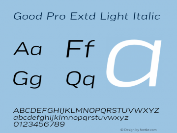 Good Pro Extd Light Italic Version 7.60图片样张