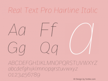 Real Text Pro Hairline Italic Version 7.70图片样张