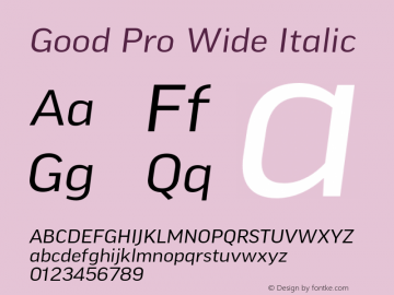 Good Pro Wide Italic Version 7.60图片样张