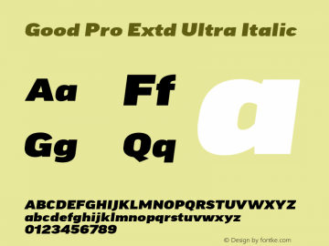 Good Pro Extd Ultra Italic Version 7.60图片样张