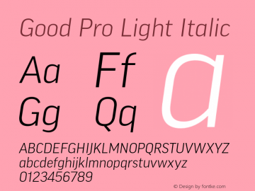 Good Pro Light Italic Version 7.60图片样张