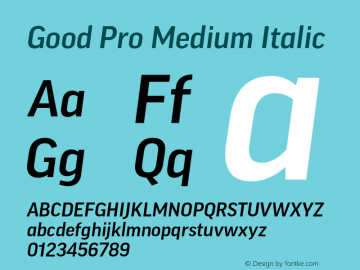 Good Pro Medium Italic Version 7.60图片样张