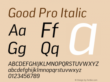 Good Pro Italic Version 7.60图片样张