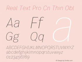 Real Text Pro Cn Thin Obl Version 1.00图片样张