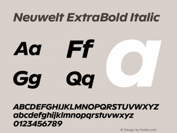 Neuwelt ExtraBold Italic Version 1.00, build 19, g2.6.2 b1235, s3图片样张