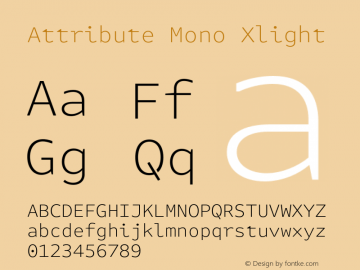 Attribute Mono Xlight Version 7.601, build 1028, FoPs, FL 5.04图片样张