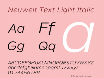 Neuwelt Text Light Italic Version 1.00, build 21, g2.6.2 b1235, s3图片样张