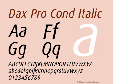 Dax Pro Cond Italic Version 7.504; 2006; Build 1022图片样张