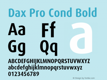 Dax Pro Cond Bold Version 7.504; 2006; Build 1022图片样张