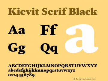 Kievit Serif Black Version 7.700, build 1040, FoPs, FL 5.04图片样张