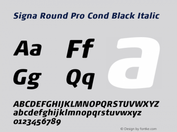 Signa Round Pro Cond Black Italic Version 7.504; 2017; Build 1031图片样张