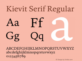 Kievit Serif Version 7.700, build 1040, FoPs, FL 5.04图片样张