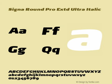 Signa Round Pro Extd Ultra Italic Version 7.504; 2017; Build 1028图片样张