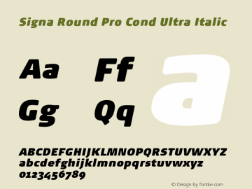 Signa Round Pro Cond Ultra Italic Version 7.504; 2017; Build 1029图片样张