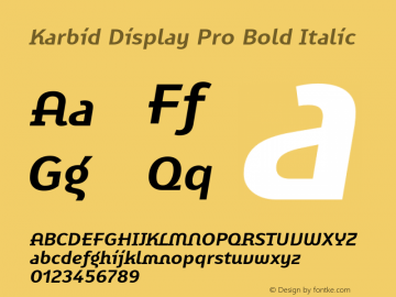 Karbid Display Pro Bold Italic Version 7.60图片样张
