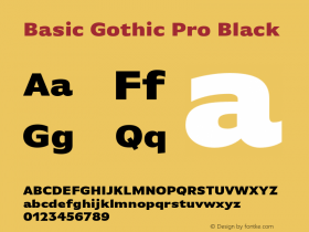 BasicGothicPro-Black Version 7.504; 2010; Build 1002图片样张