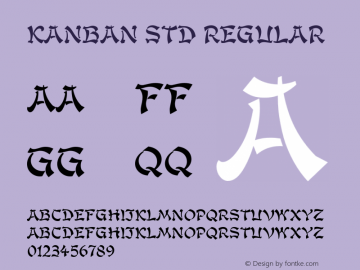 Kanban Std Regular Version 1.000;PS 1.0;hotconv 1.0.38 Font Sample