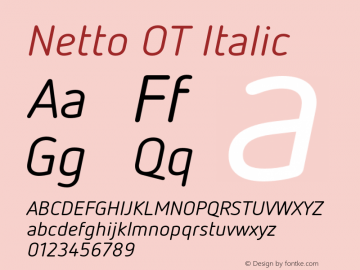 Netto OT Italic Version 7.600, build 1027, FoPs, FL 5.04图片样张