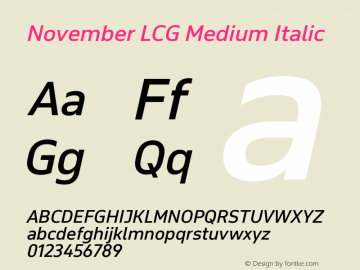 November LCG Medium Italic Version 2.067图片样张