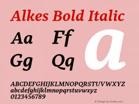 Alkes Bold Italic Version 1.000; ttfautohint (v1.8)图片样张